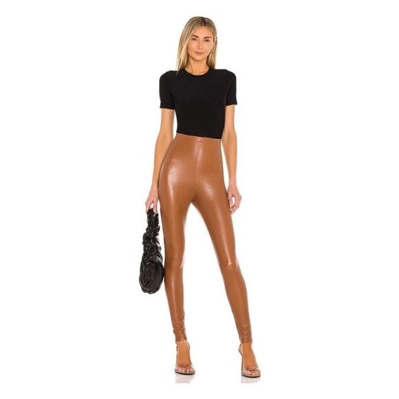 Commando NWT Faux Leather Leggings, Women’s M, Cocoa Brown - Picture 2 of 10